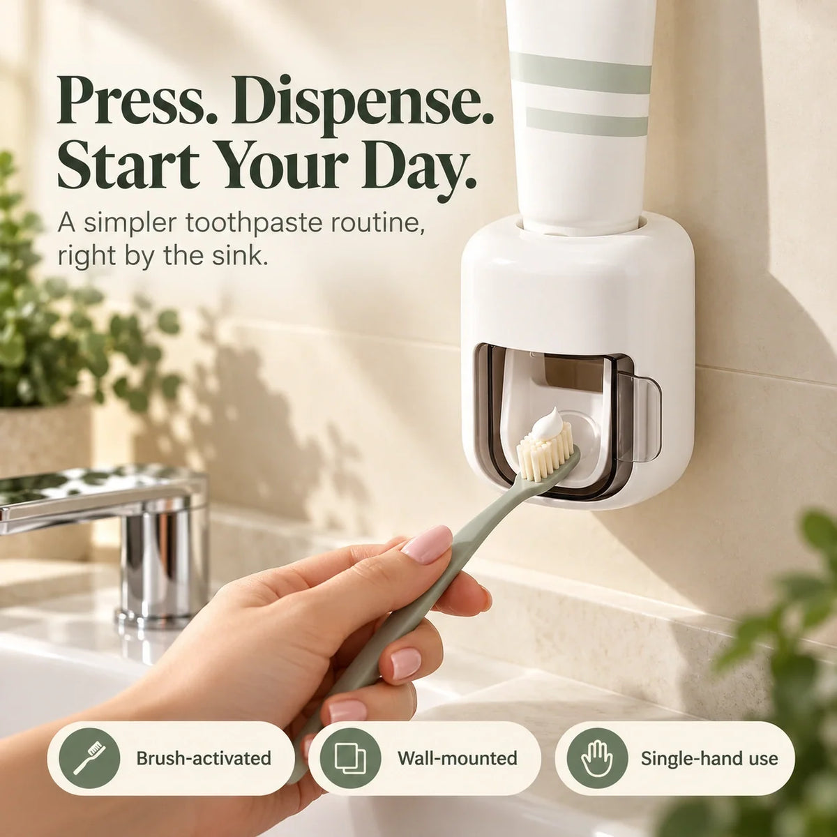 🦷Wall-Mounted Toothpaste Dispenser | Brush-Activated