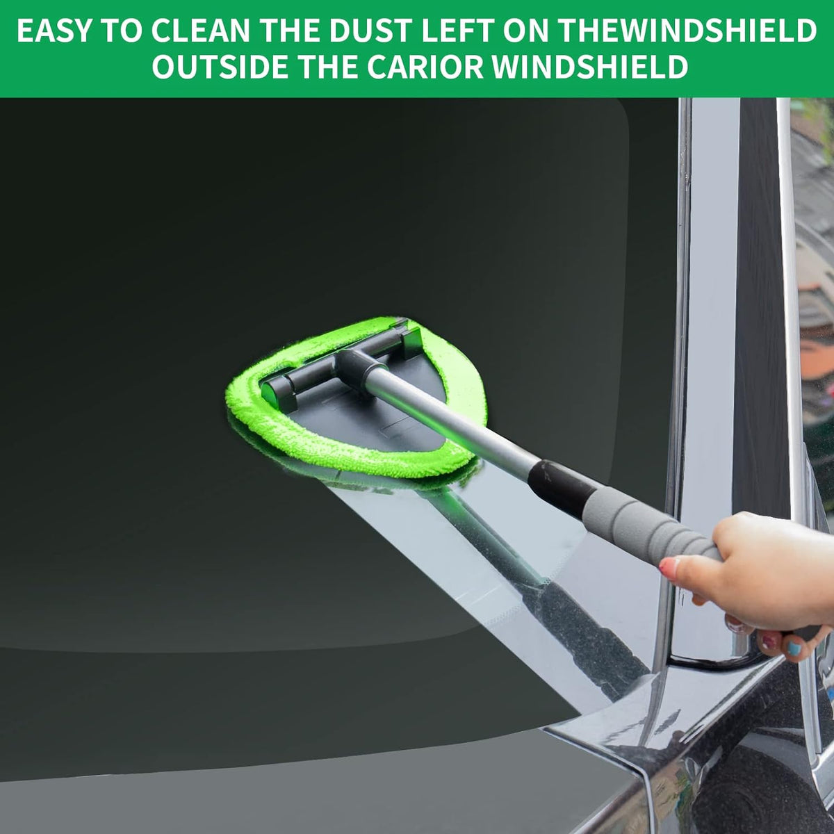 🔥Microfiber Windshield Cleaner with Extendable Handle