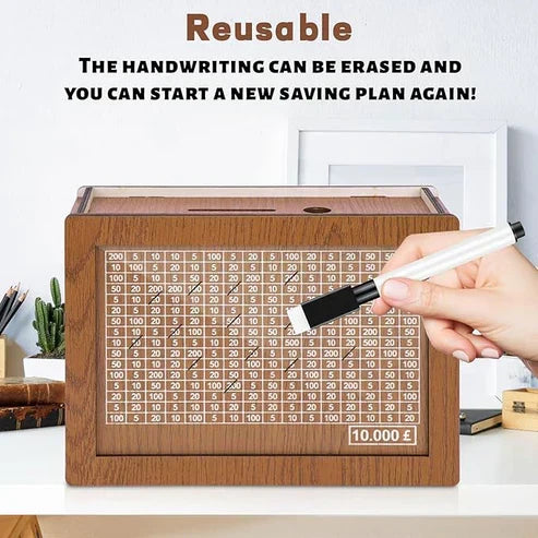 🔥🔥Wooden Lottery Ticket Game Board & Money Box with Counter