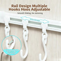 No-Drill Sliding Rail Hook Organizer – 10 Adjustable Cabinet Hooks