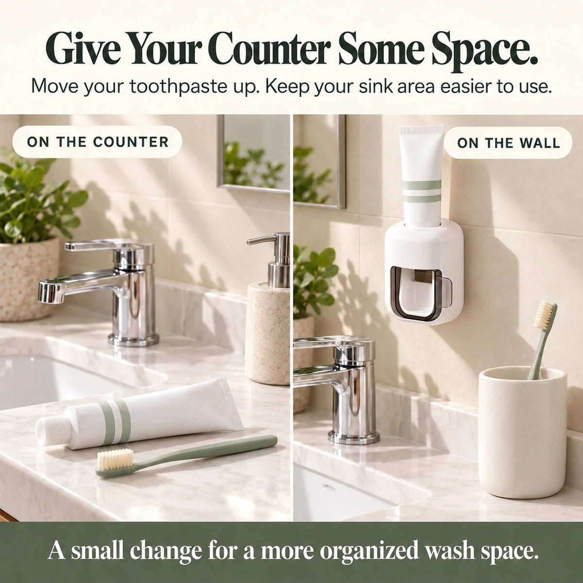🦷Wall-Mounted Toothpaste Dispenser | Brush-Activated