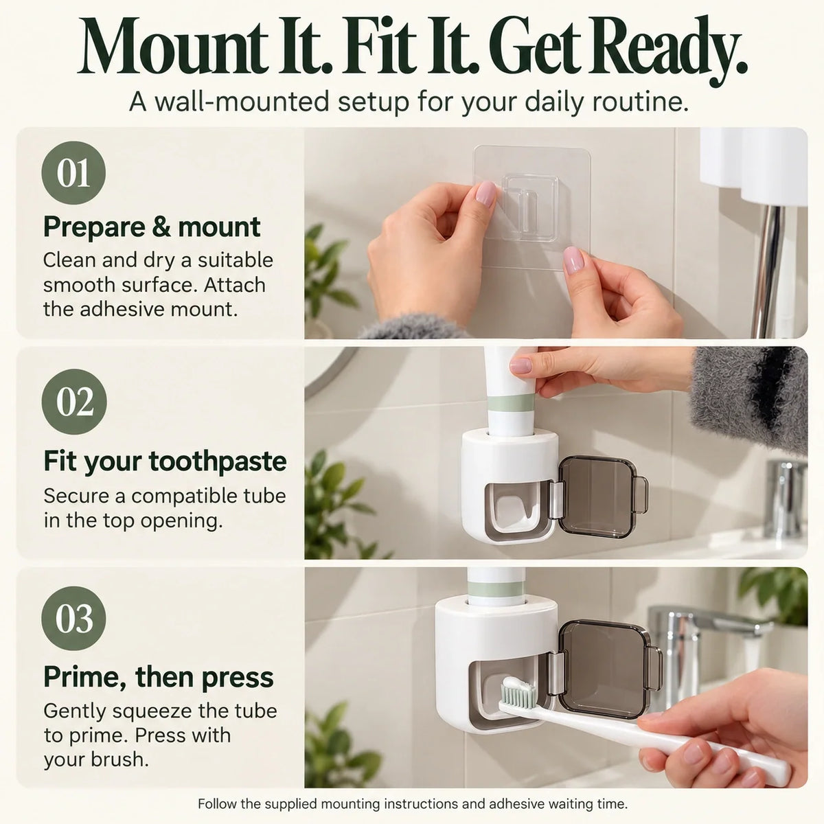 🦷Wall-Mounted Toothpaste Dispenser | Brush-Activated