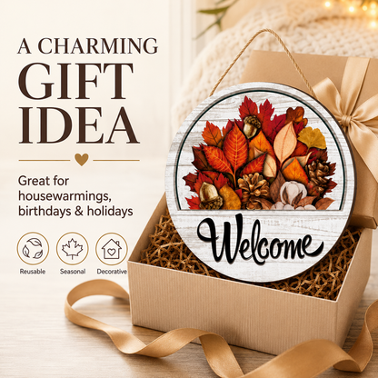 🌟 16-in-1 Interchangeable Seasonal Welcome Sign for Front Door 🚪 Porch Decor & Holiday Home Decorations