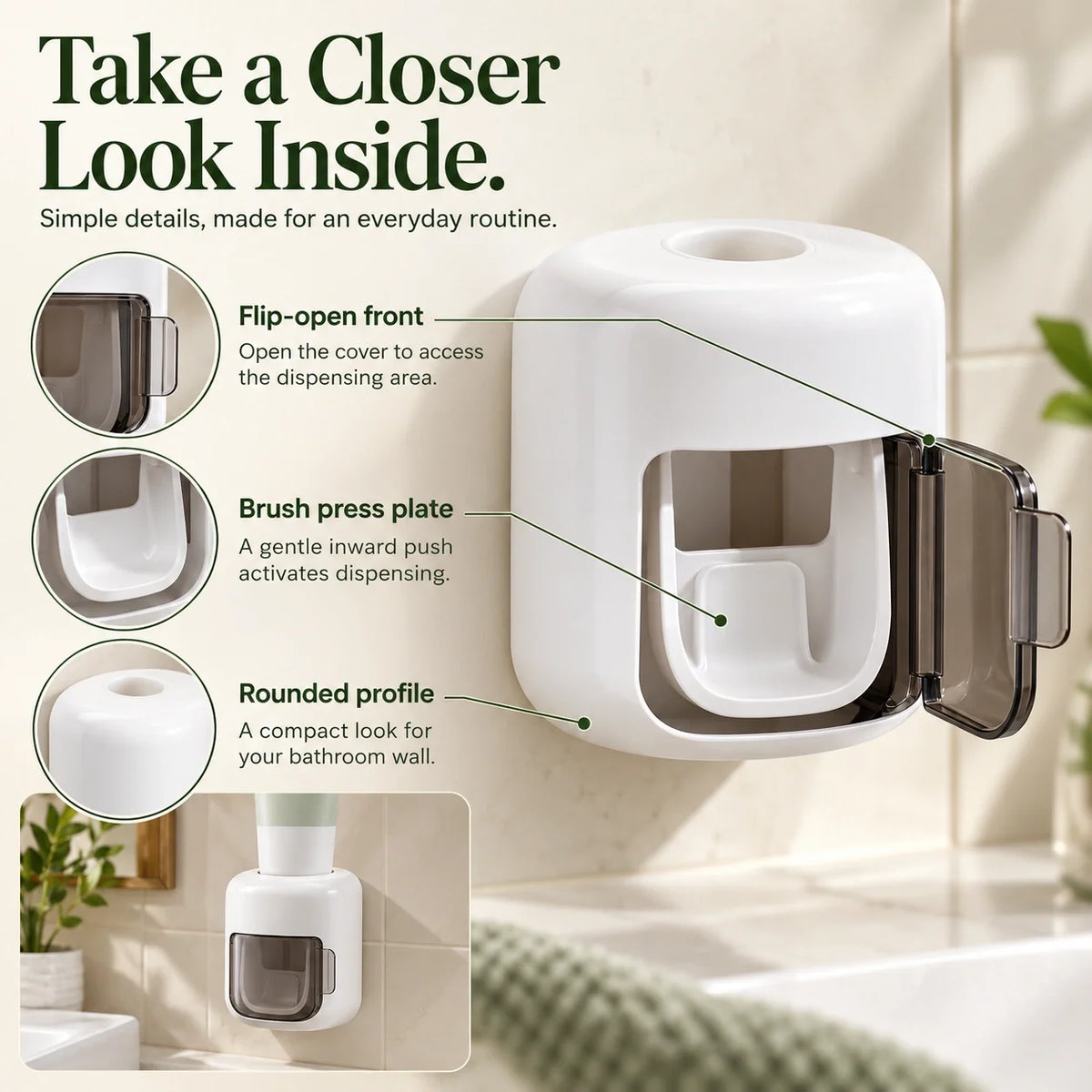 🦷Wall-Mounted Toothpaste Dispenser | Brush-Activated
