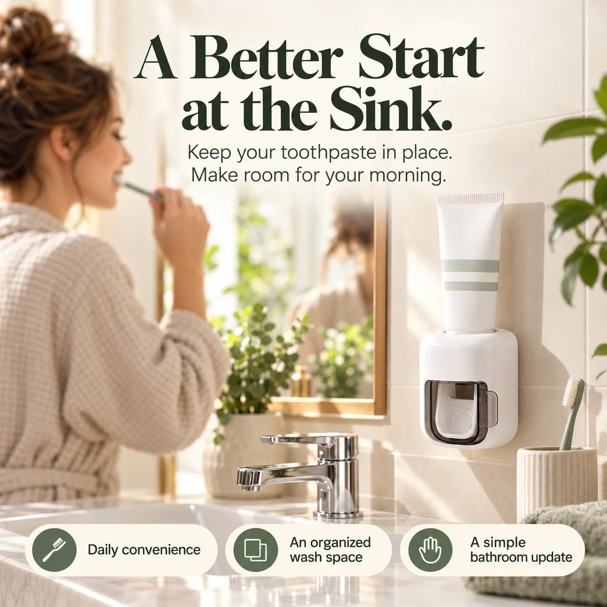 🦷Wall-Mounted Toothpaste Dispenser | Brush-Activated