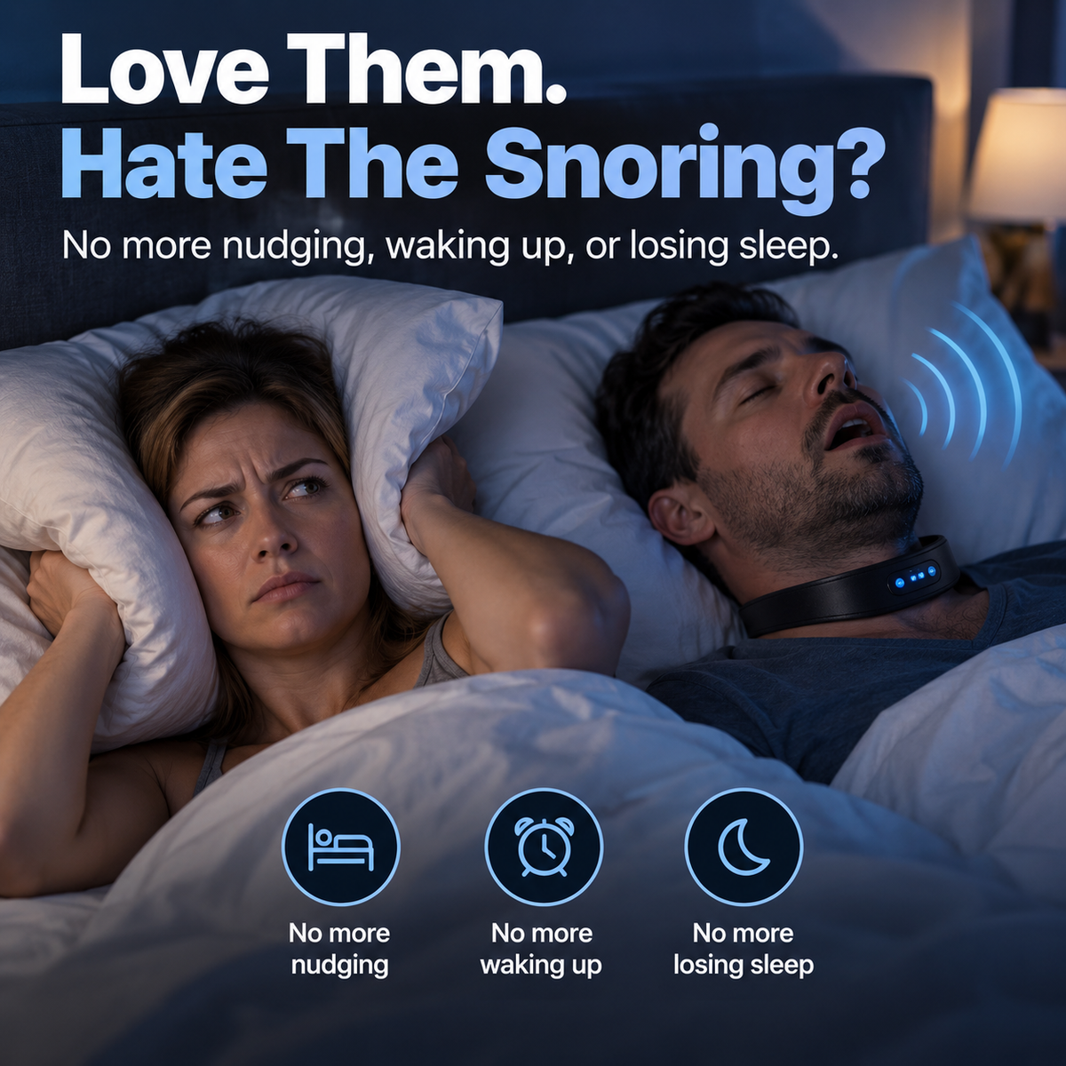 🌙Wearable Anti-Snoring Neck Device -The gentle micro-pulse feature helps keep the airways clear