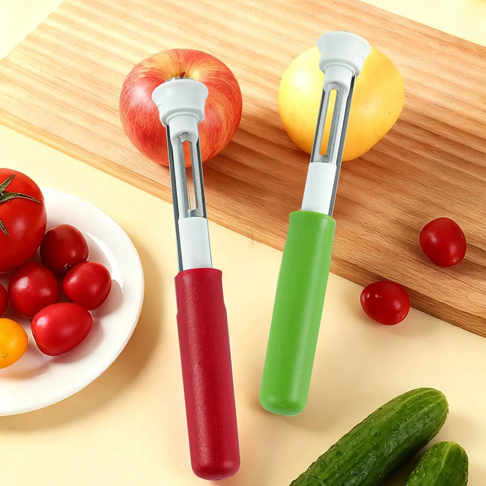 2-in-1 Apple Corer & Peeler – Stainless Steel Fruit Coring Tool for Apples, Pears & Peppers | Quick Seed Remover