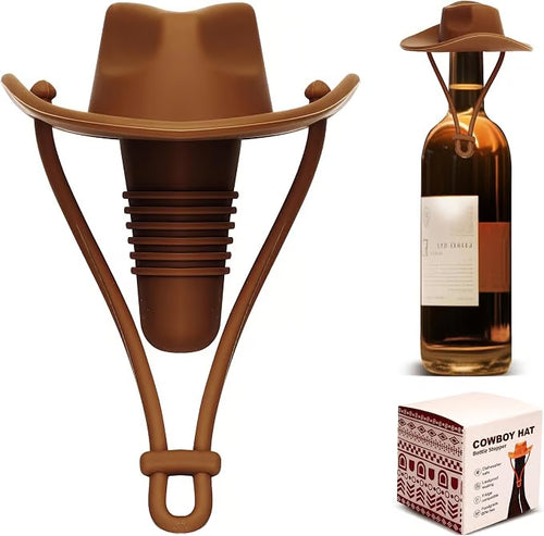 Cute Cowboy Hat Silicone Wine Stopper Reusable Western Wine Bottle Stopper for Party & Gifts