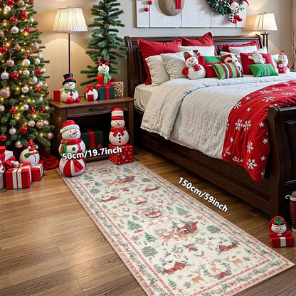 🎄 Cozy Christmas Runner Rug – Washable Non-Slip Holiday Floor Decor