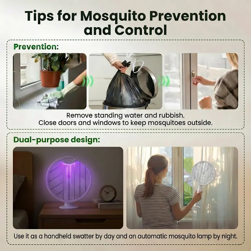 Foldable Electric Fly Swatter Racket– USB Rechargeable