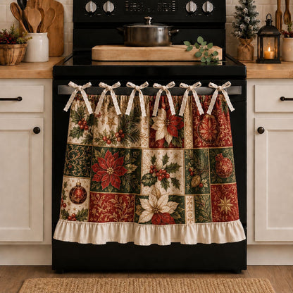 Christmas Patchwork Stove Skirt with Ruffles & Bows - image 17