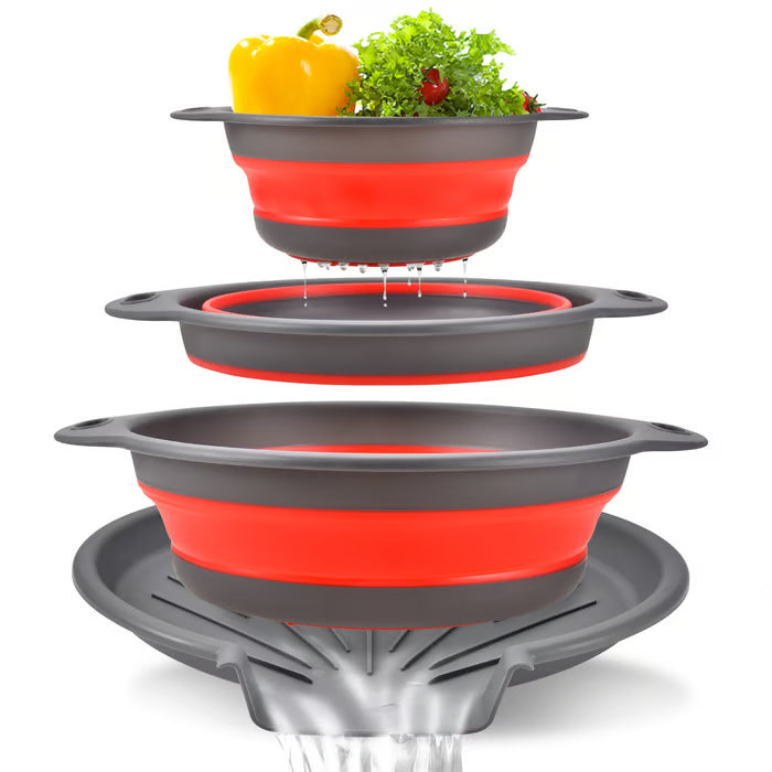 🥬 3-Piece Collapsible Colander Set