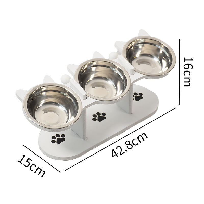 Premium 3-Bowl Raised Feeding Stand