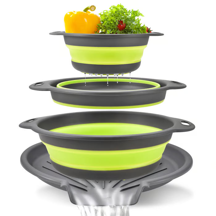 🥬 3-Piece Collapsible Colander Set