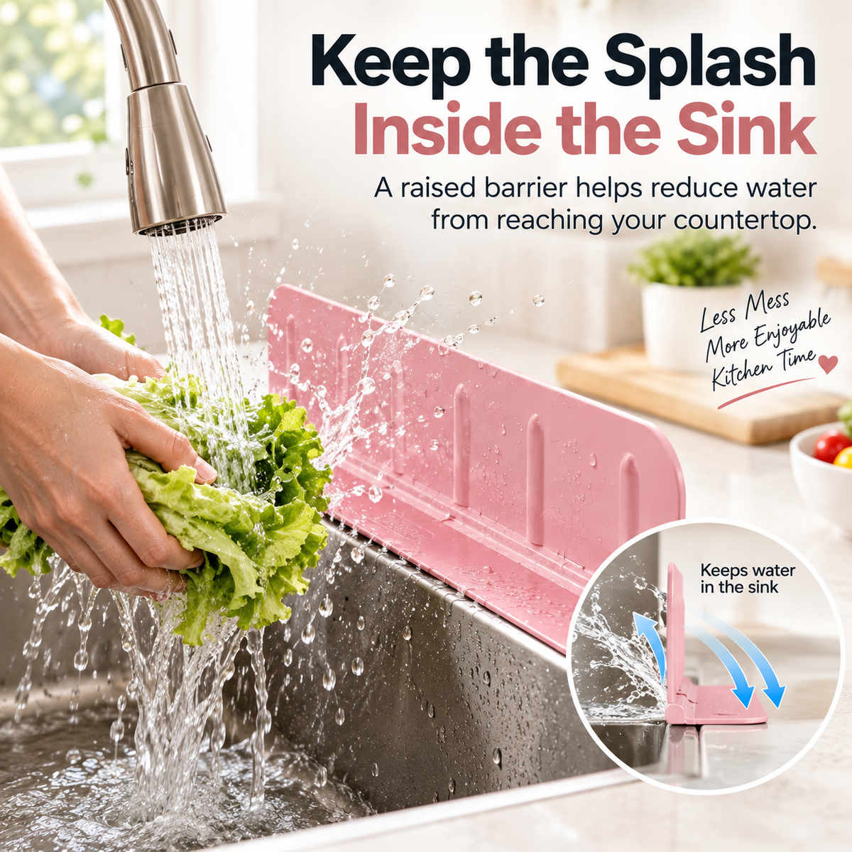 💦 Foldable Sink Splash Guard & Organizer