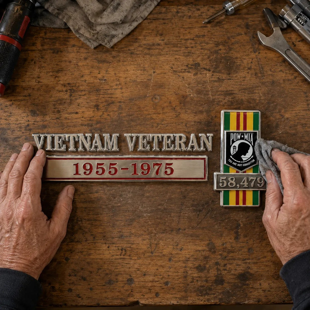 🎖️- Vietnam Veteran Tribute Car Emblem Metal Badge