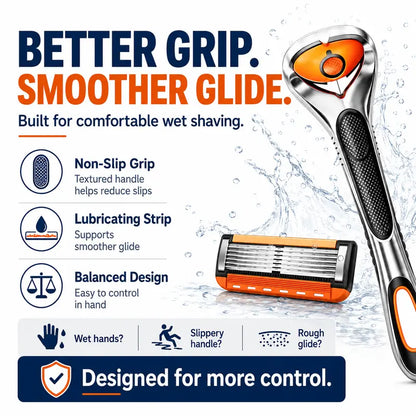 Men's 6-Layer Sharp Handheld Shaver with Refills