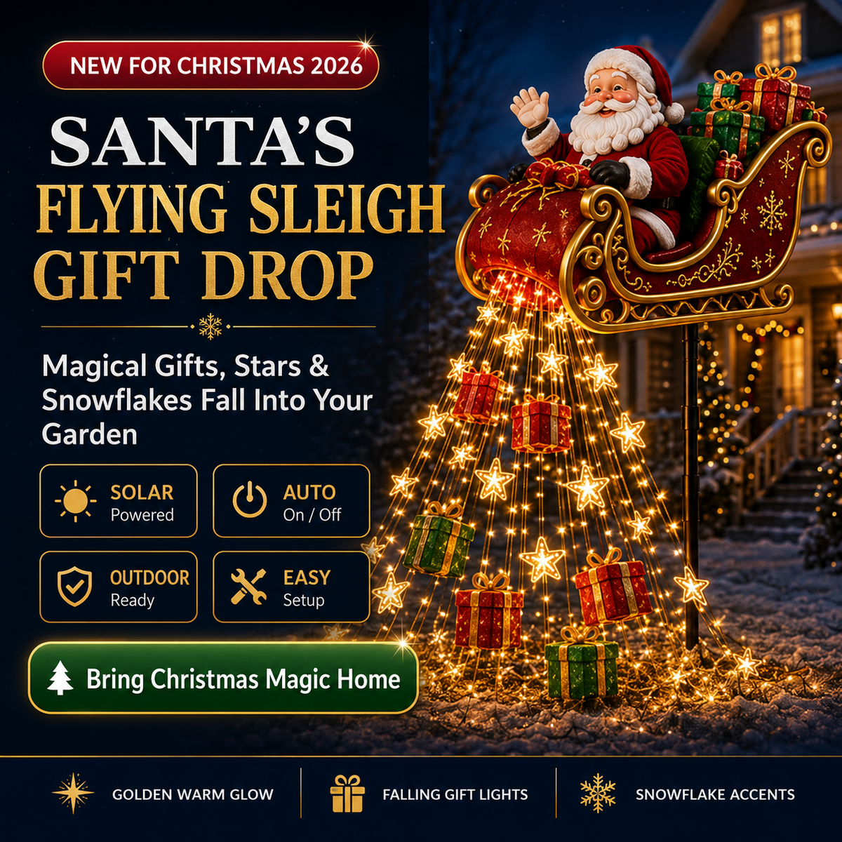 ✨ 2026 New Santa’s Flying Sleigh Gift Cascade