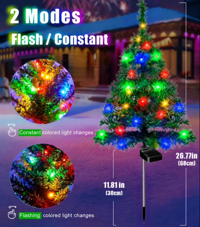 Solar Christmas Tree Pathway Lights 🎄✨