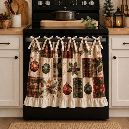 Christmas Patchwork Stove Skirt with Ruffles & Bows - image 8