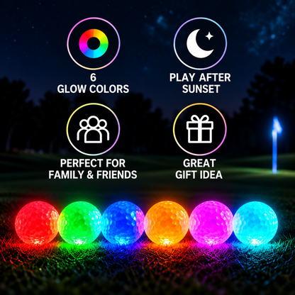 🏌️ Glow-in-the-Dark Golf Balls – 6-Pack