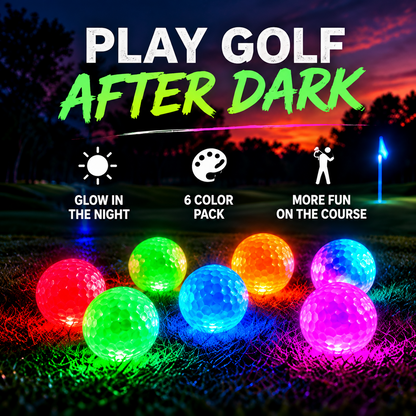 🏌️ Glow-in-the-Dark Golf Balls – 6-Pack