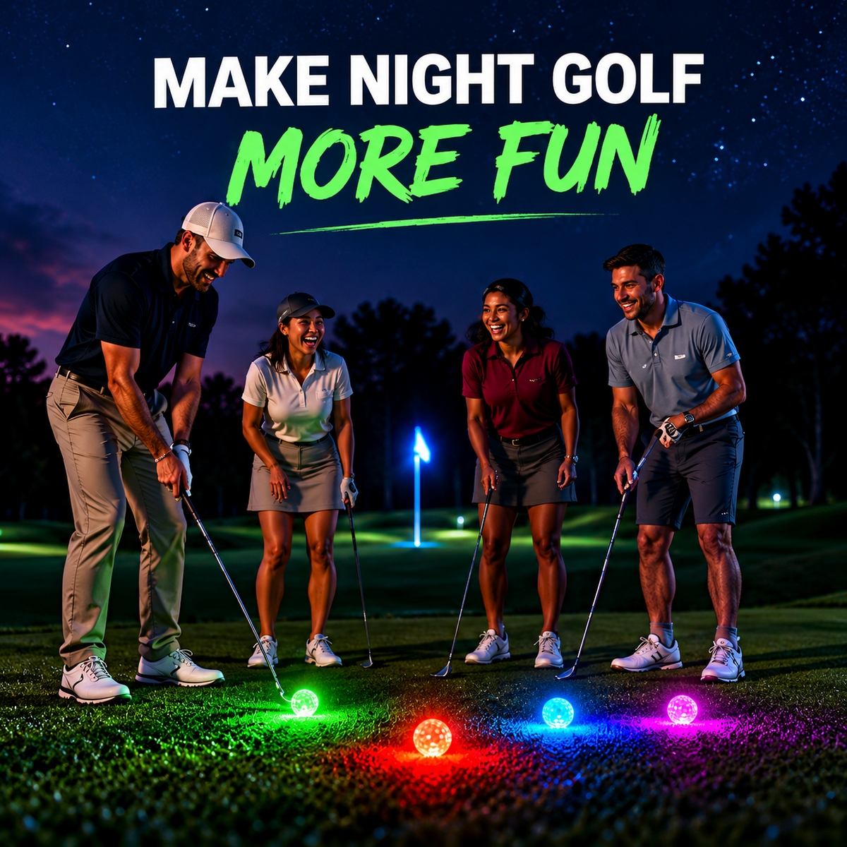 🏌️ Glow-in-the-Dark Golf Balls – 6-Pack