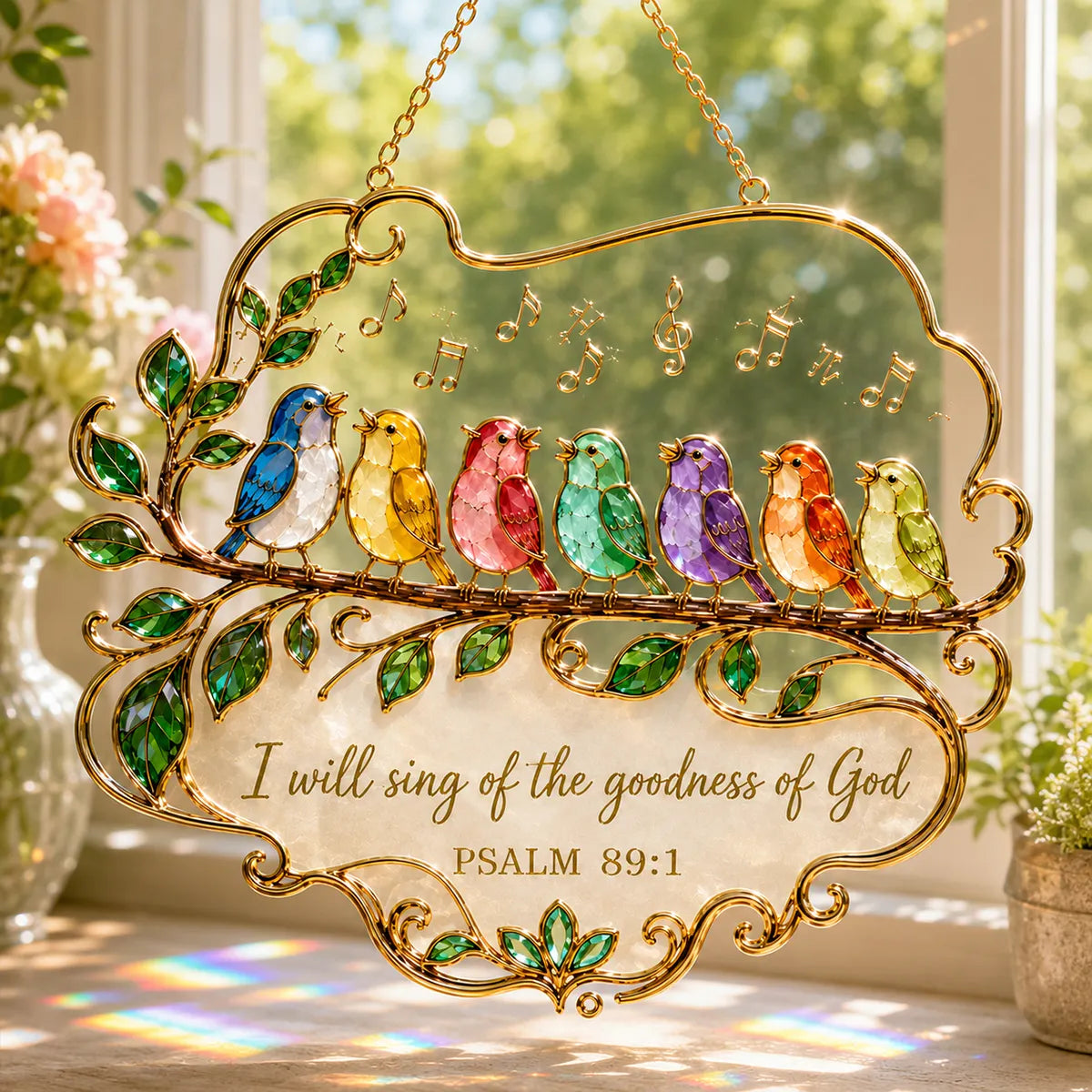 Psalm 89:1 Songbird Suncatcher — A Beautiful Reminder of God’s Goodness
