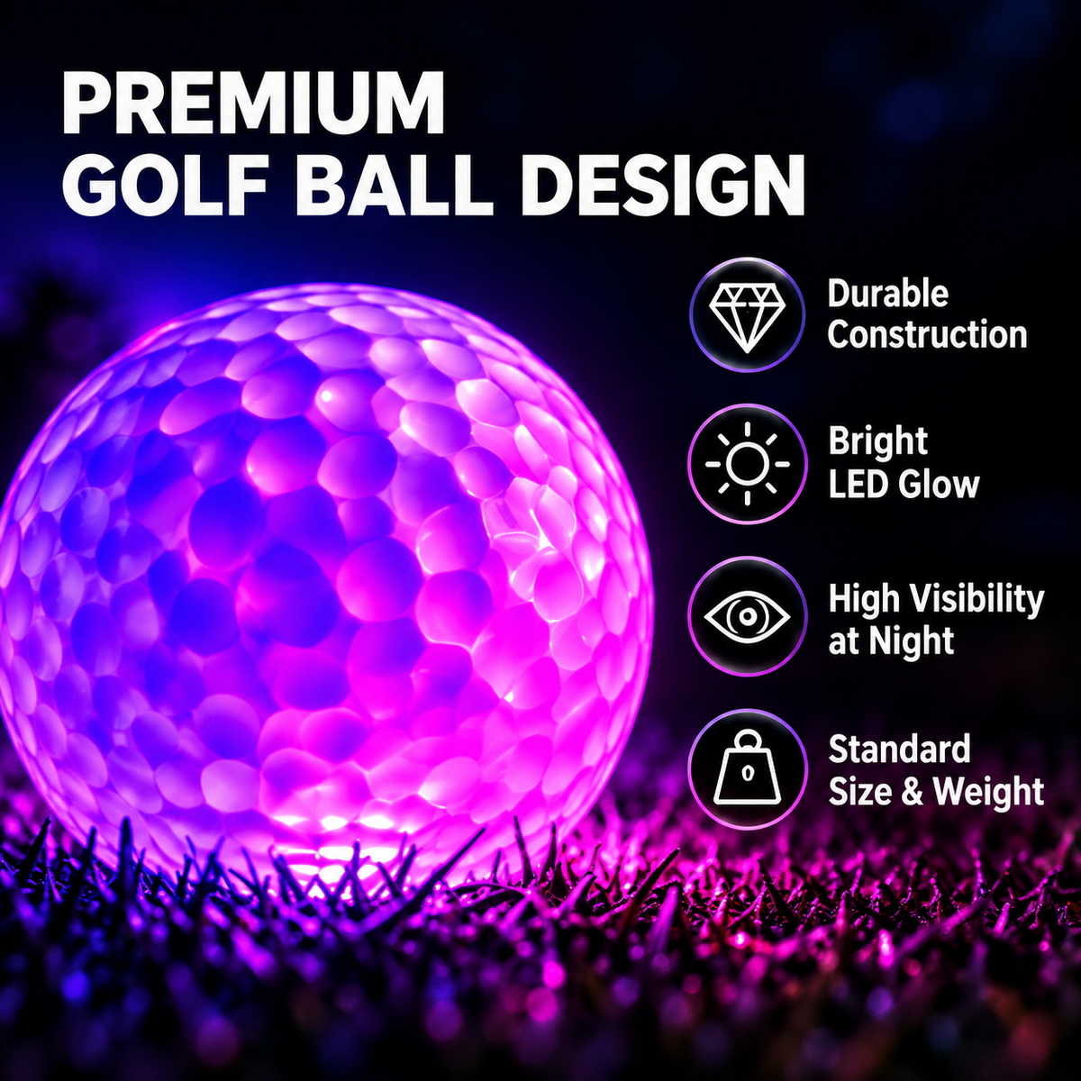 🏌️ Glow-in-the-Dark Golf Balls – 6-Pack
