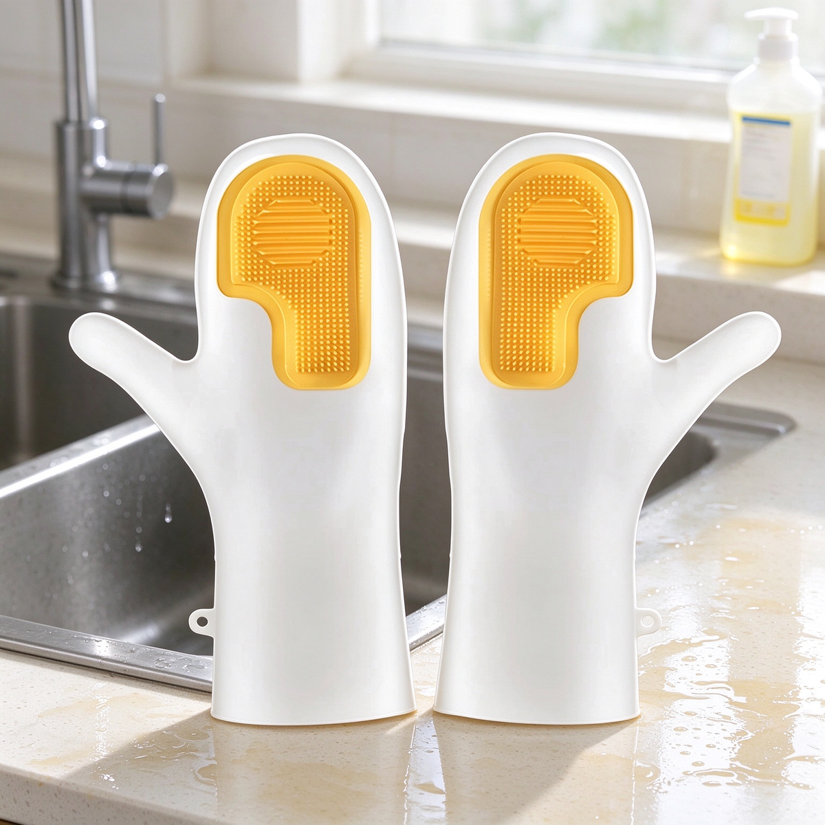 Dishwashing Gloves with Built-In Scrubber - image 11