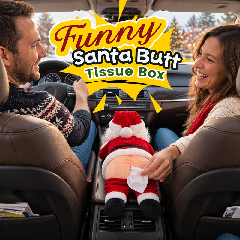Funny Santa Butt Tissue Box Holder | Christmas Gag Gift