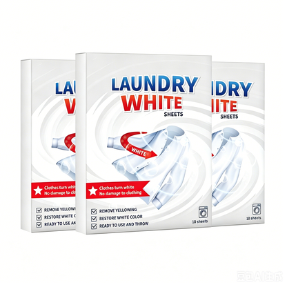 Deep Cleaning Laundry Whitening Sheets, Powerful Stain Remover Brightening Fabric Laundry Cleaning Sheets