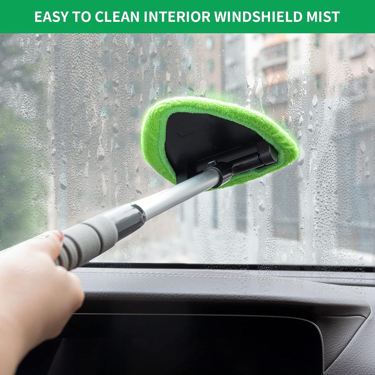 🔥Microfiber Windshield Cleaner with Extendable Handle