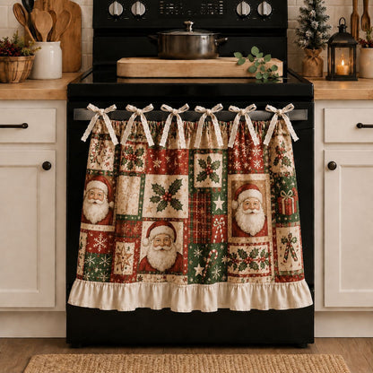 Christmas Patchwork Stove Skirt with Ruffles & Bows - image 9