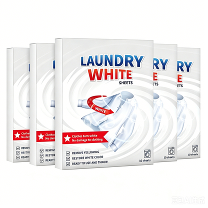 Deep Cleaning Laundry Whitening Sheets, Powerful Stain Remover Brightening Fabric Laundry Cleaning Sheets
