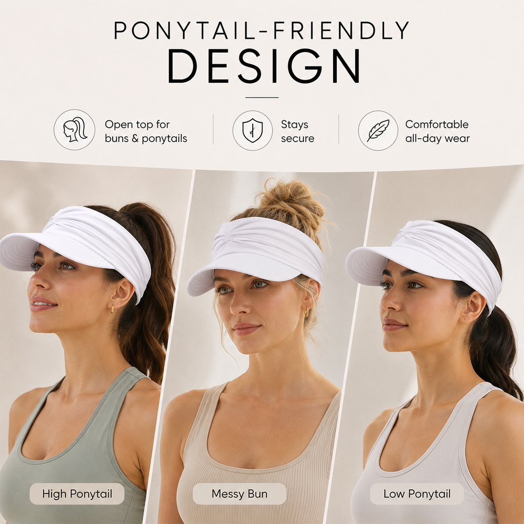 Women's UPF 50+ UV Protection Sun Visor Hat