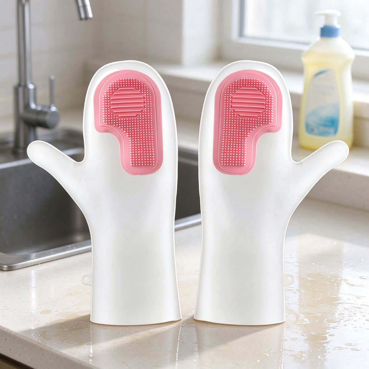Dishwashing Gloves with Built-In Scrubber - image 10