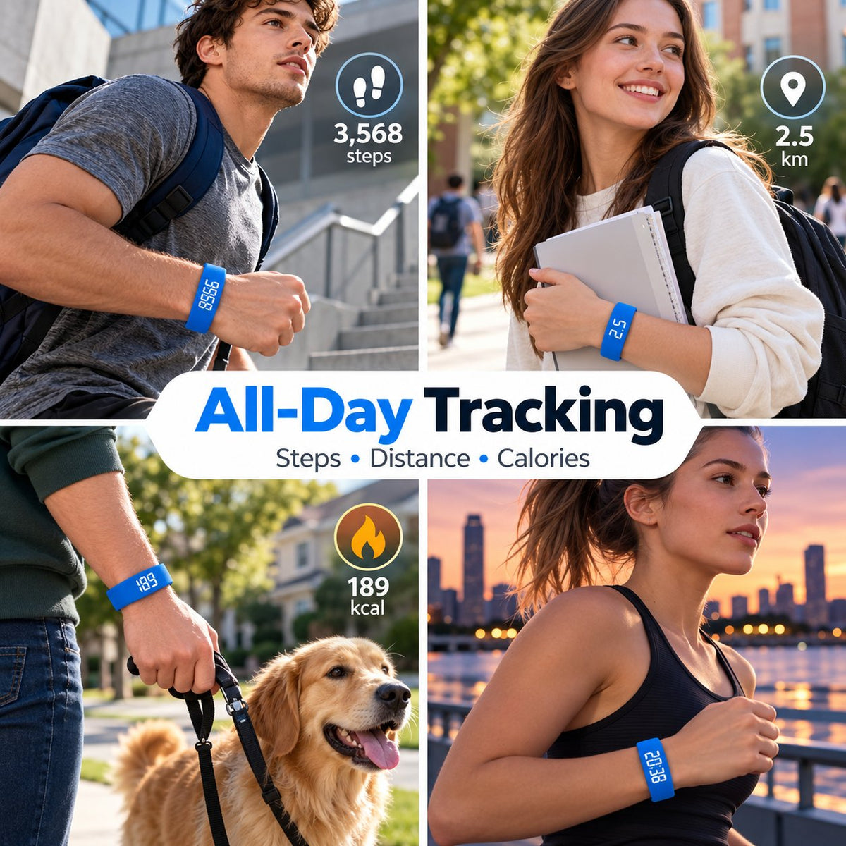 Portable Wrist Activity Tracker and Step Counter - image 2