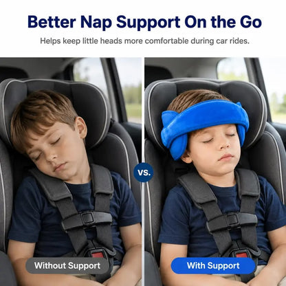 😴 Kids Car Seat Head Support Strap – Soft Adjustable Travel Headrest Accessory