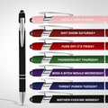 💝Funny Stress-Relief Daily Quotes Metal Ballpoint Pen Set (7 Pcs) | 🎁Office Christmas Gift Exchange