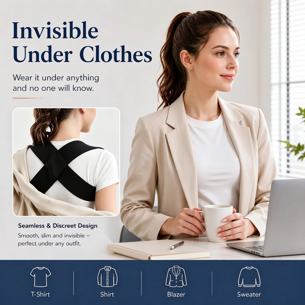 Shoulder Straps - Posture Support Straps for Men & Women – Elastic Back Support 🧘