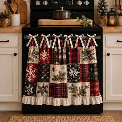 Christmas Patchwork Stove Skirt with Ruffles & Bows - image 10