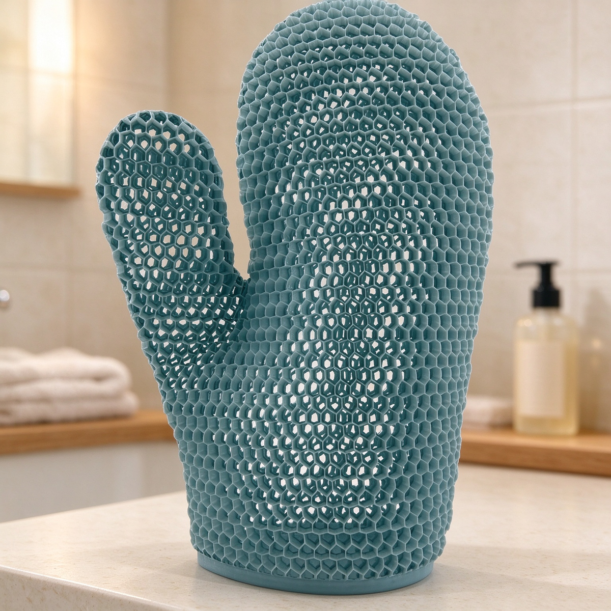 Honeycomb Mesh Shower Scrub Gloves - image 14