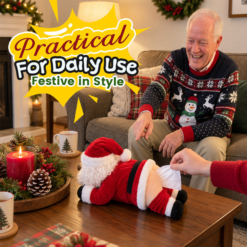 Funny Santa Butt Tissue Box Holder | Christmas Gag Gift