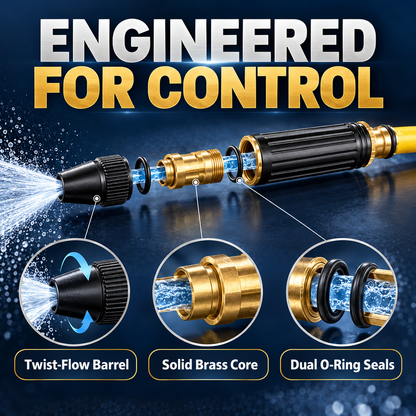 Professional High-Pressure Solid Brass Adjustable Twist Hose Nozzle