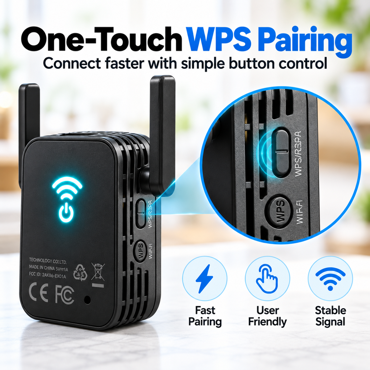 📶 Mini Wi-Fi Extender ⚡ Dual Antenna Signal Booster for Home & Office Dead Zones