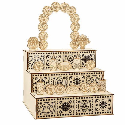 🏵️Day of the Dead Wooden Altar Display Set | 💕Death is not the end of life, forgetting is(📦Buy 2 Free Shipping)