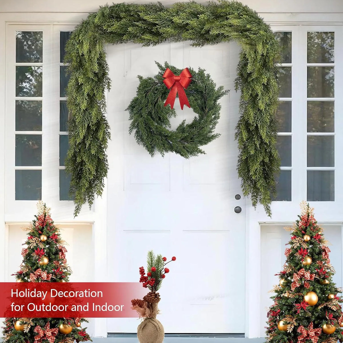 Lush Real-Touch Faux Cedar Christmas Garland