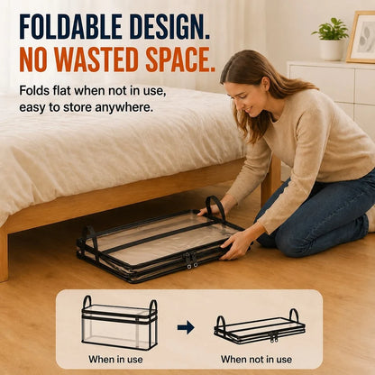 Large Clear Storage Box with Hinged Lid – Heavy-Duty High Capacity Organizer