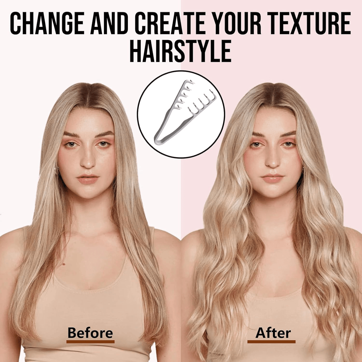 💇2026 Upgrade Volumizing Comb, Wide-Tooth Styling for All Hair Lengths, Men & Women